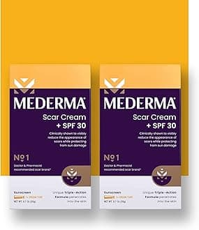 Mederma Scar Cream Plus SPF 30, Sunscreen, Protects from Sun Damage, Reduces the Appearance of Scars, 40 Grams, (2 x 20g)