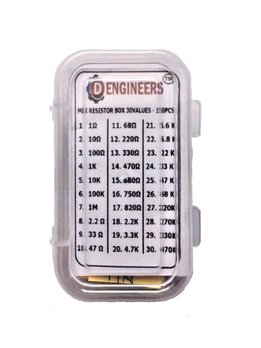 GENUINE DENGINEERS™ 150PCS 30 VALUES 1/4W MIX RESISTOR KIT