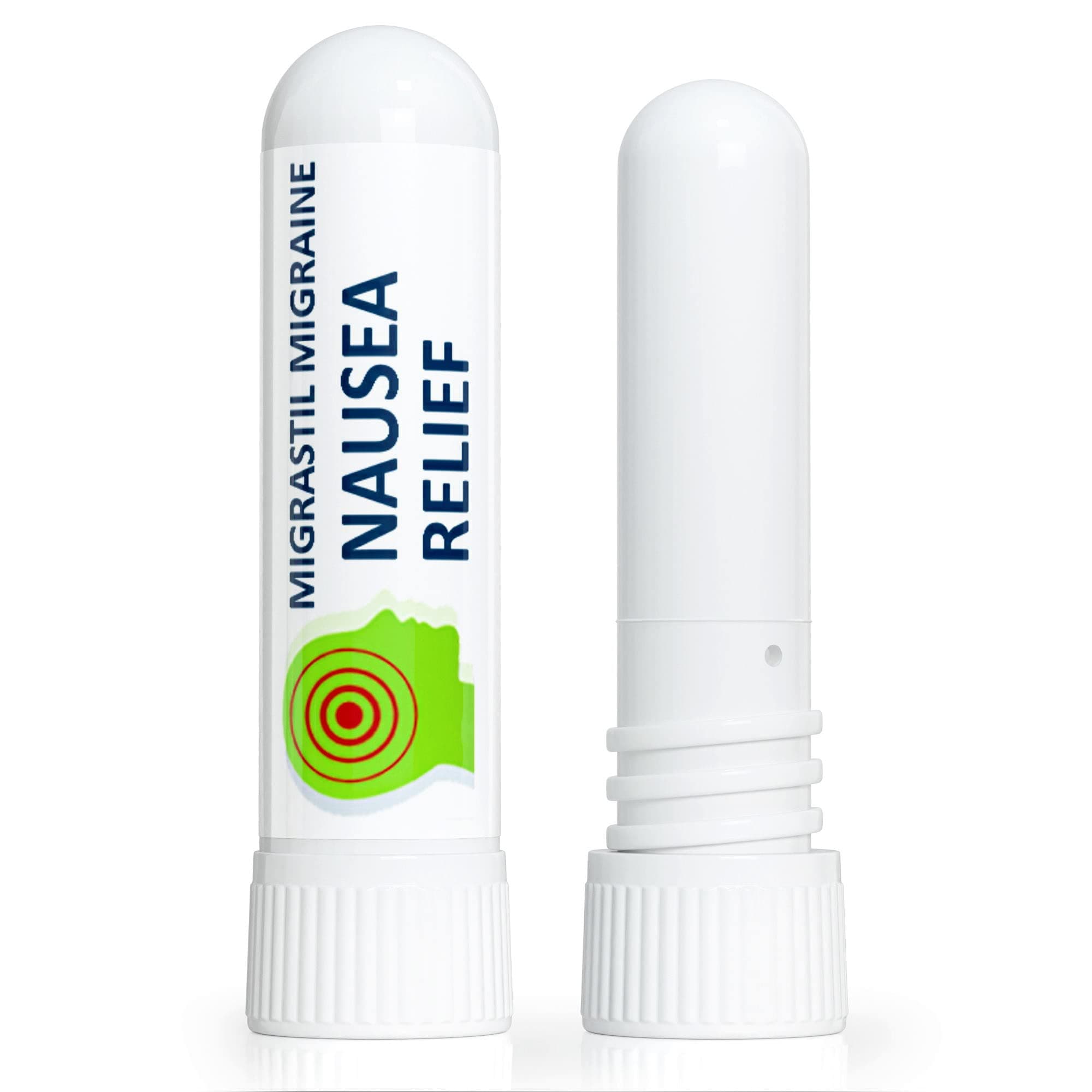 Basic Vigor Migrastil Nausea Inhaler (2-Pack) - Pocket Size Aromatherapy Stick for Queasiness - All Natural, Fast Acting Help