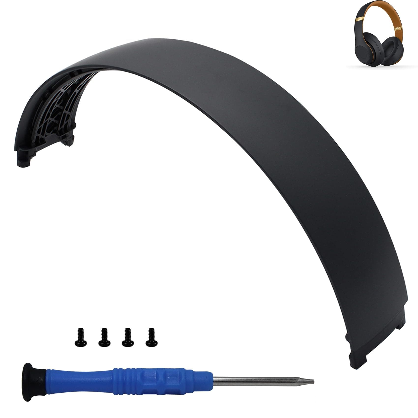 Studio 3 Headband Replacement Top Headband Replacement Head Band Parts Accessories Repair Kit Compatible with Studio 3.0 A1914 Wireless Studio 2.0 Wireless Over Ear Headphones(Black Gold)