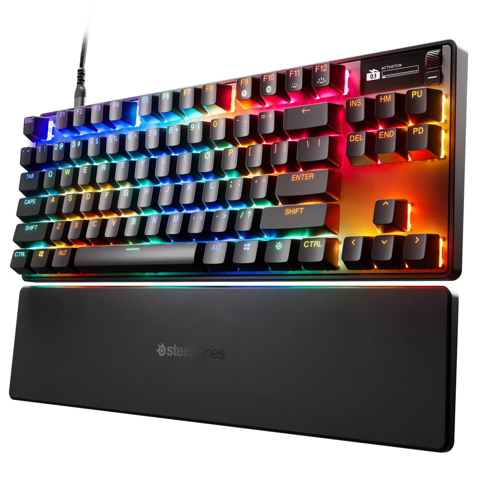 SteelSeries Apex Pro TKL Gen 3 - Gaming Keyboard - Hall Effect Switches; OmniPoint 3.0 - Adjustable Actuation - Game-Ready Presets - Rapid Trigger, Protection Mode, Rapid Tap/SOCD - American QWERTY