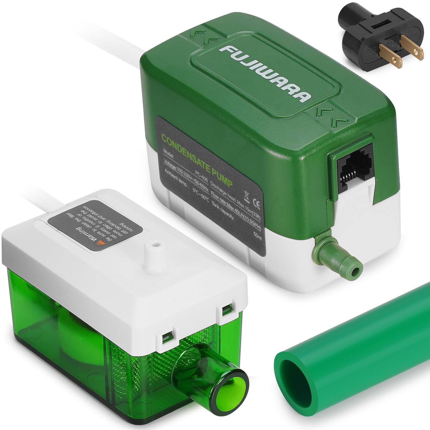 FUJIWARA Condensate Pump, Mini Split Automatic Condensation Drain Removal Quiet Pump,for HVAC,Air Conditioner,Dehumidifier,Furnance,Ice Maker,Suitable for A/C 1-5HP 3700W (FUJβ40S)