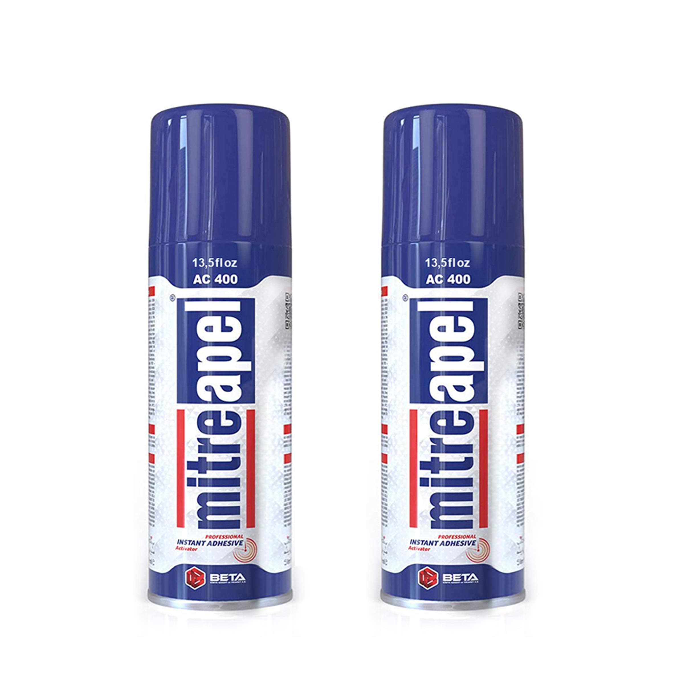 MITREAPEL Activator (2 x 13.5 fl oz) Spray Accelerator for CA Super Glues (2 Pack)