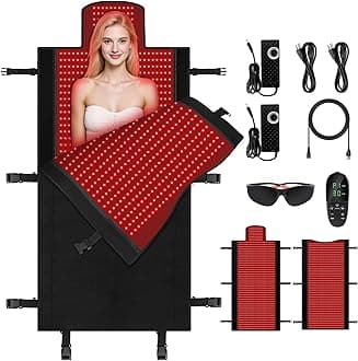 Body Red Light Therapy Mat, Eligible Red Light Therapy Blanket, 2in1 LEDs(660nm& 850nm), Premium Leather, Adjustable Timer & Intensity 36.3"*15.8" (2570leds)