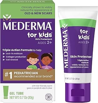 Scar Gel for Kids - Reduces Appearance of Old & New Scars from Cuts, Burns, Surgery, Insect Bites & Scrapes, Grape Scented, Goes on Purple & Rubs in Clear, Ages 2+, 0.70 Oz