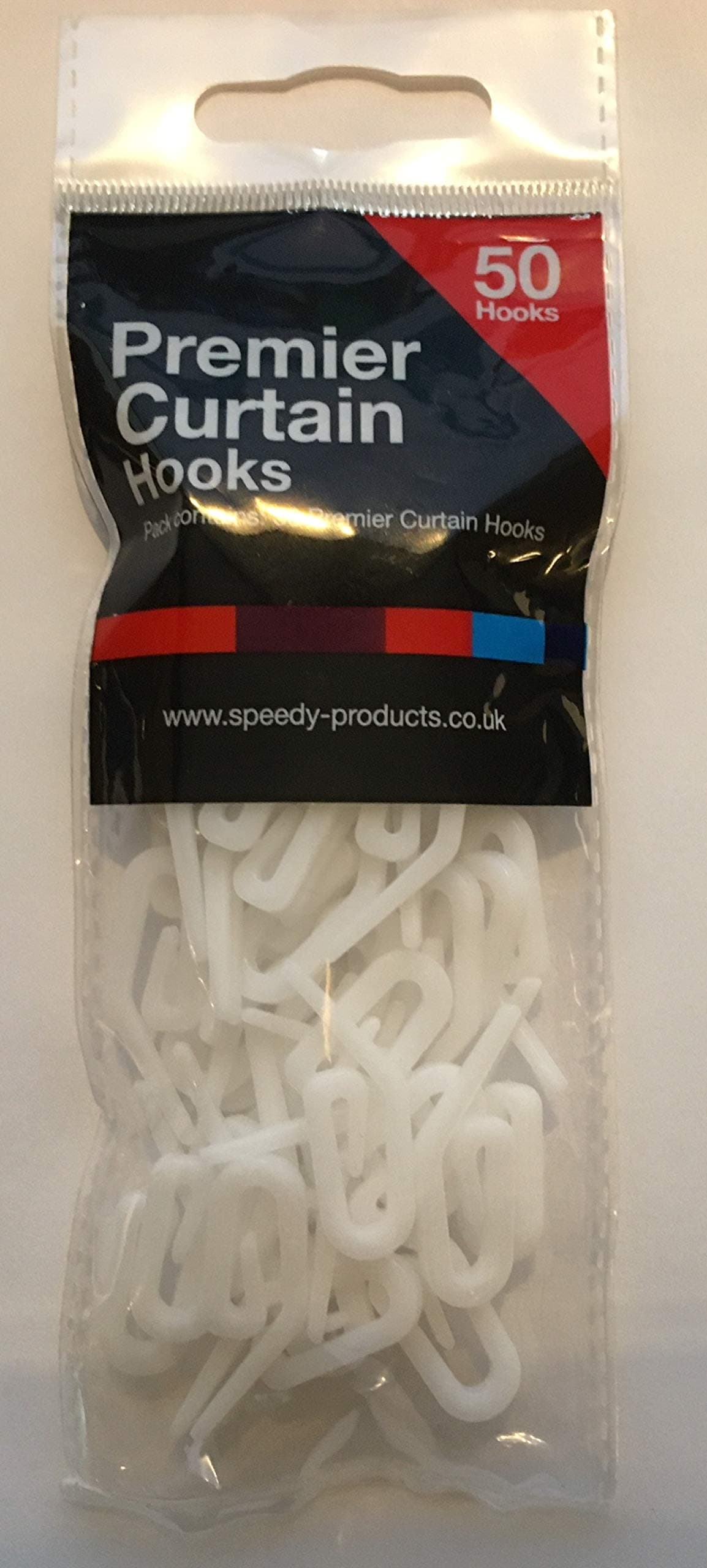 SPEEDYProducts Curtain Hooks Pk50 white