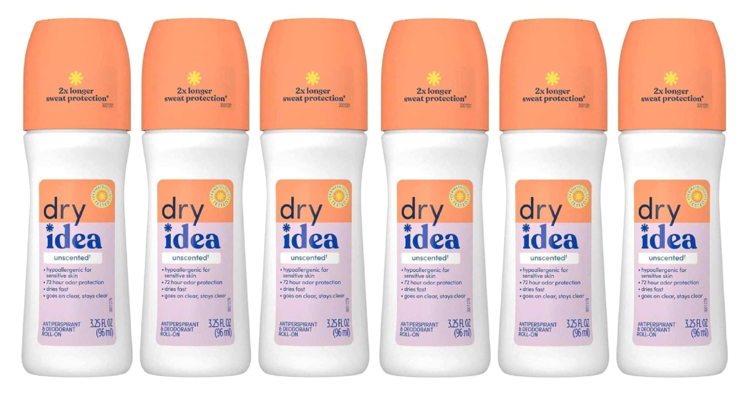 Anti-Perspirant Deodorant Roll-On Unscented 3.25 oz (Pack of 6)