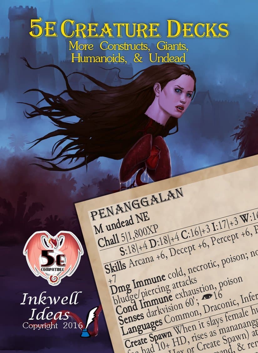 5e Creature Decks: More Constructs, Giants, Humanoids and Undead