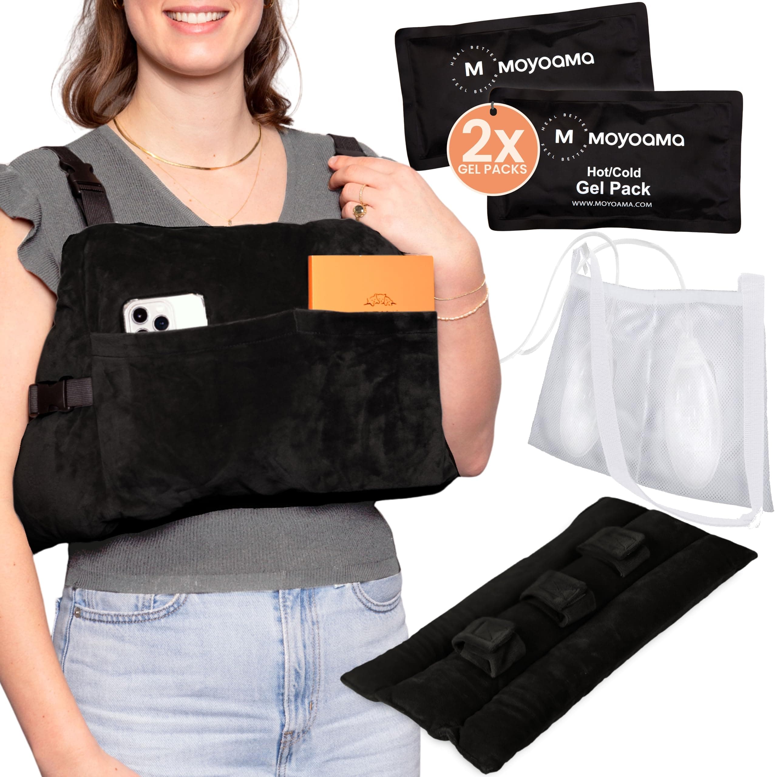 MOYOAMA Post Mastectomy Pillow ā Hands-Free Protection with Secure Strap & Easy-Clean Washable Cover Breast Surgery Must Haves,Breast Reduction Recovery Supplies,Breast Augmentation