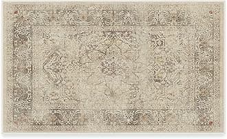 RUGGABLESarrah - Machine Washable Rug - Elegant Room Decor and Vintage Area Rug Perfect for Living Room Bedroom Kitchen - Stain Resistant - Pet & Child Friendly - Hazel 90cm x 150cm (Cushioned Pad)