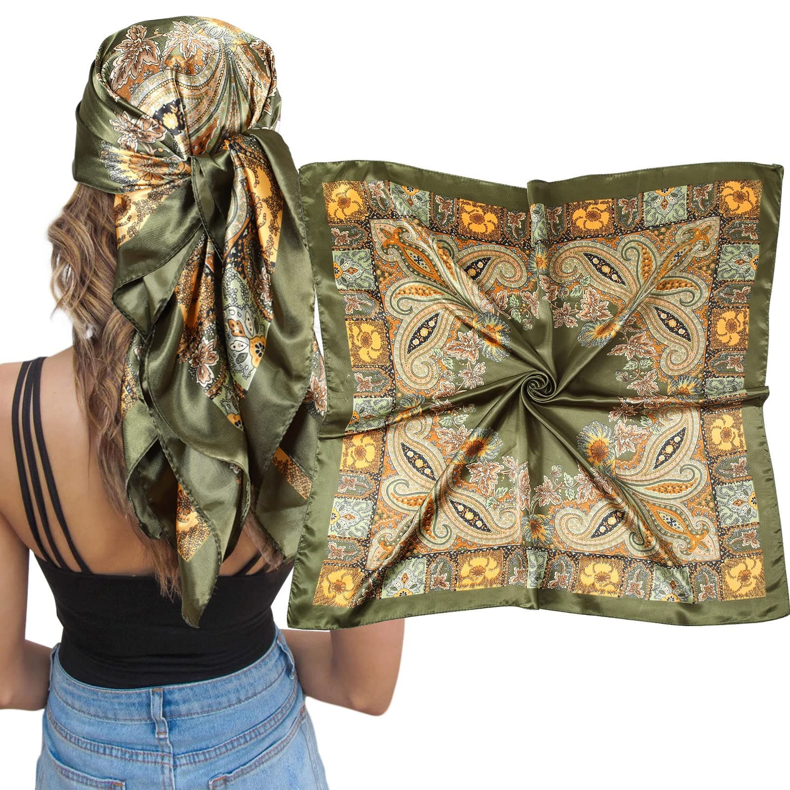 AWAYTR Satin Silk Scarf