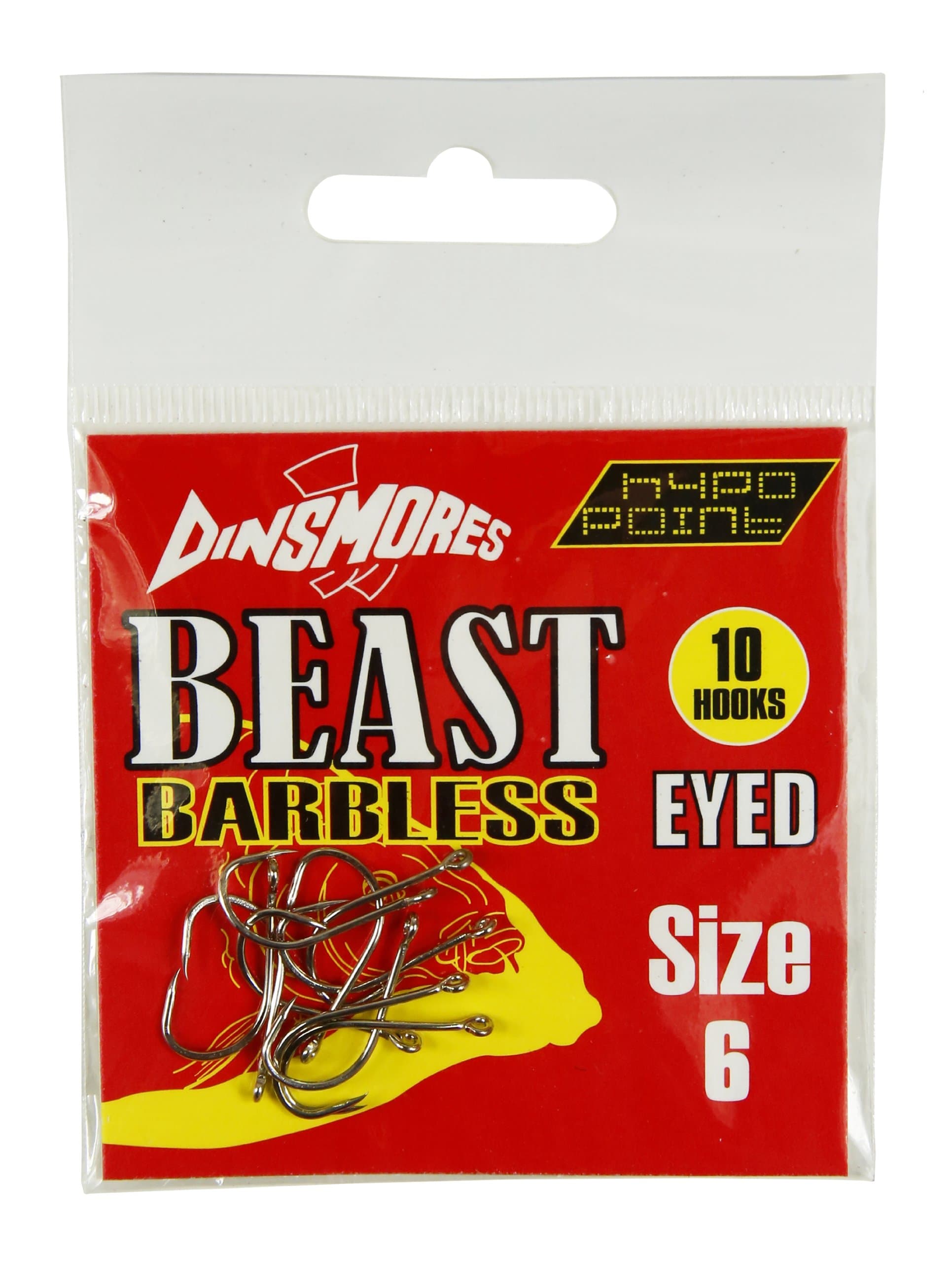 Dinsmores Beast Loose Barbless Hooks - Silver, Size 10