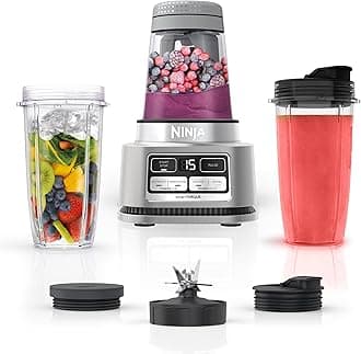 SS101 Foodi Smoothie Maker & Nutrient Extractor* 1200 WP, 6 Functions Smoothies, Extractions*, Spreads, smartTORQUE, 14-oz, (2) To-Go Cups & Lids, Silver