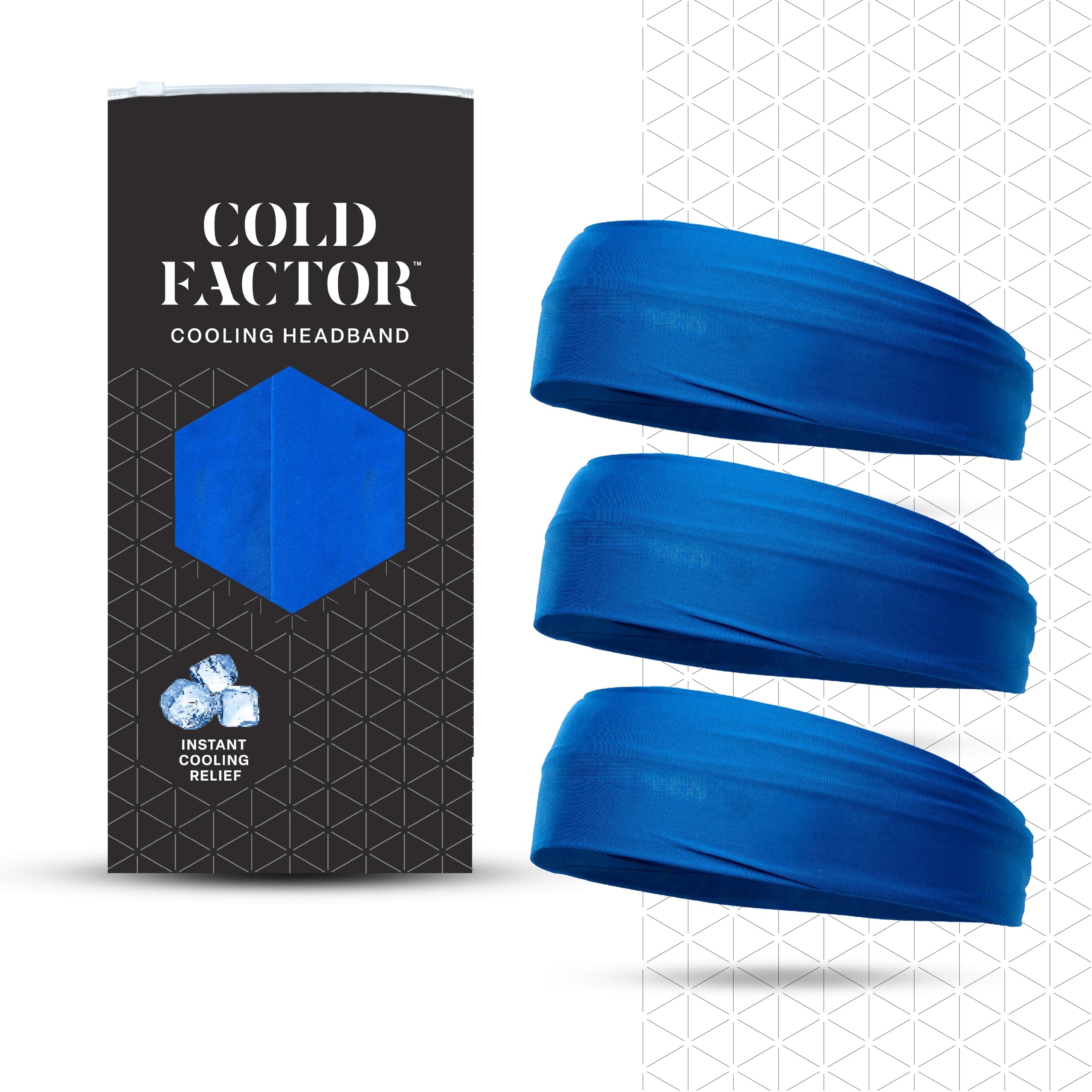 COLD FACTOR Instant Cooling Headband 3 Pack | Advanced Evaporative Comfort for Sports & Outdoor | UPF 50+ Protection | Long-Lasting Coolness | Ideal for Fitness, Hiking, Yoga, & Running
